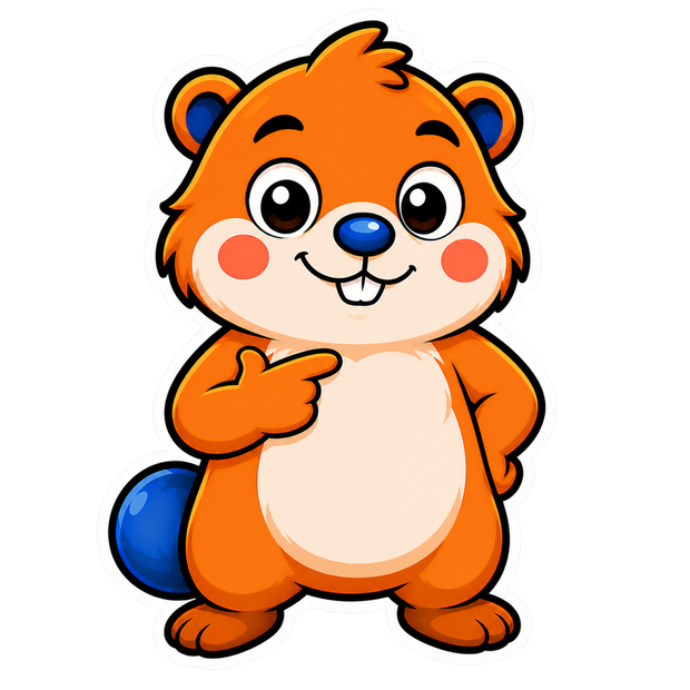 Mascote Marmota apontando para a chamada